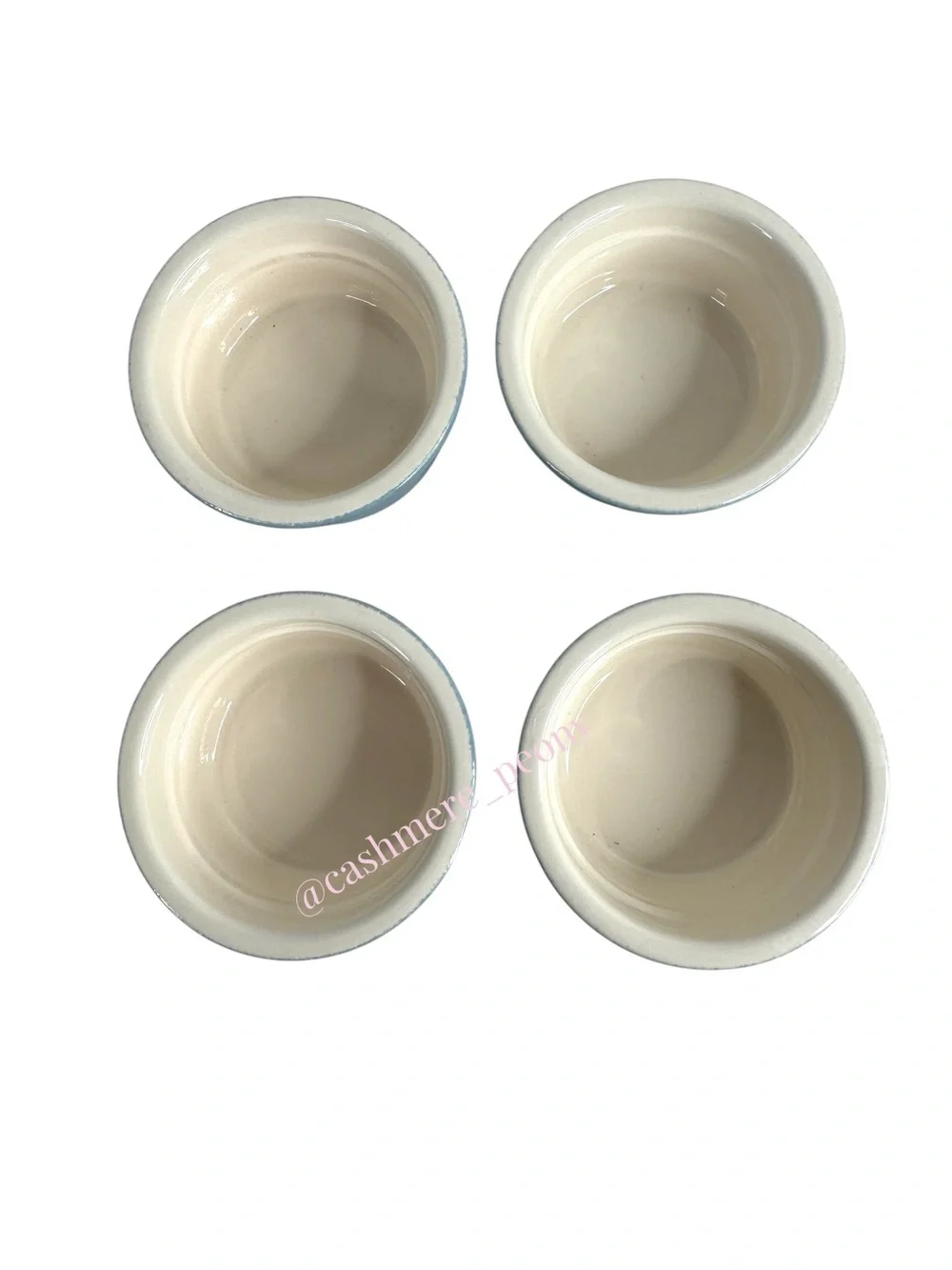 Set of 4 Pots & Co Cermer Ramekins - BLUE Oven/Microwave/Freezer/Dishwasher